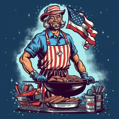 clip art for tshirt art of Land of the free, home of the grill masters.
