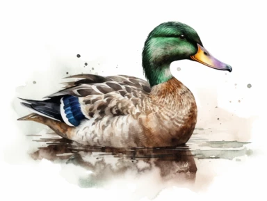 mallard watercolor clipart, single design, 8k