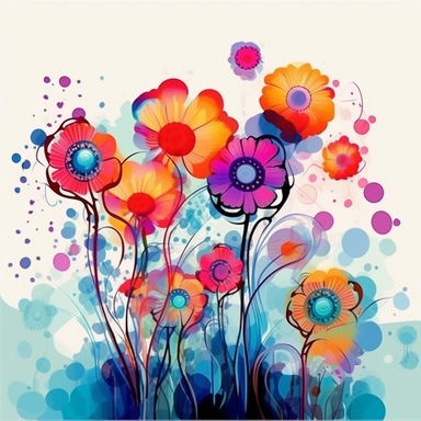 abstract flowers clip art
