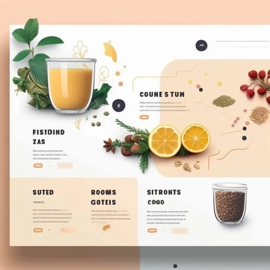 design a modern minimalistic website with a illustarations clip art about food and sustainable ui ui ui/ux