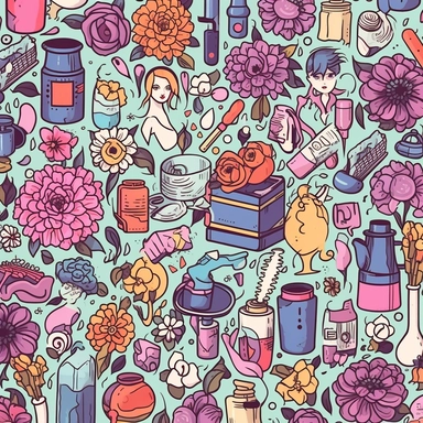aesthetic, clipart, girly pattern