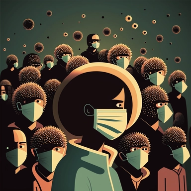 In its original context, epidemic was used to describe a widespread occurrence of a disease or condition that affected a large number of people within a specific region. clipart, illustration,
