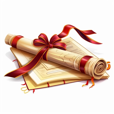schoold diploma cartoon style clipart white background