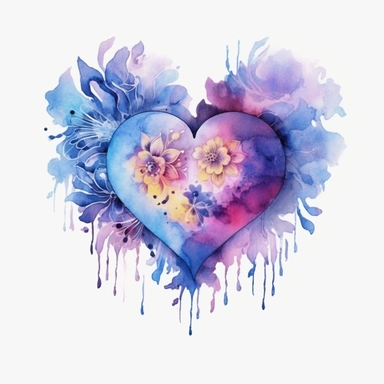 the most beautiful ethereal watercolor heart clip art