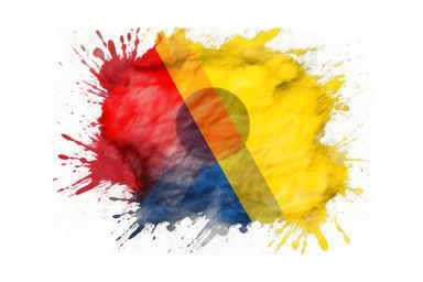 Watercolor, Chad Country Flag, clipart, hd, on a white background, spaced out
