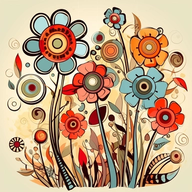abstract flowers clip art