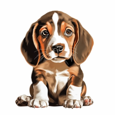 beagle puppy clipart, no shadow, high definition