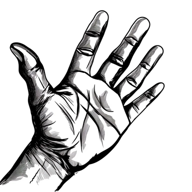 clip art hand black and white 2 dimensional
