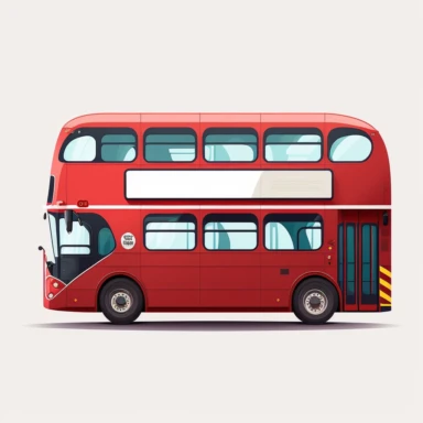 Vector illustration vibrant side view profile london red double decker bus flat vector illustration clipart svg white background