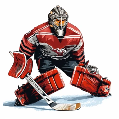 ice hockey goalie clipart, white background