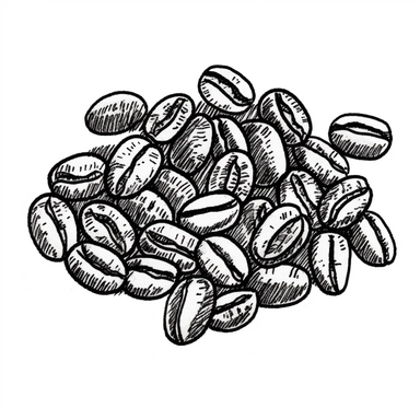 coffee beans,sticker, vintage,minimal lines, minimalism, black and white, clipart