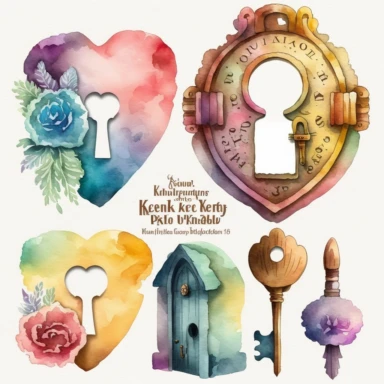 watercolor keyhole clipart