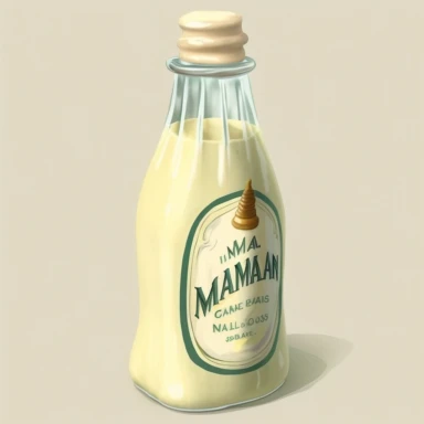 clipart illustration of glass bottle of mayonnaise
