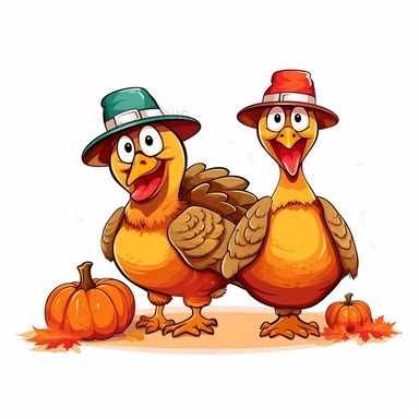 fall funny turkey and pumpkin cartoon in vivid colors clipart on a white background , in the style of rural america, high resolution, sarah purser, rural life scenes, large canvases, illustration, celebration of rural life , no watermark, text, words, paintbrush, 300 DPI, the images do not stick together, no text in the picture
