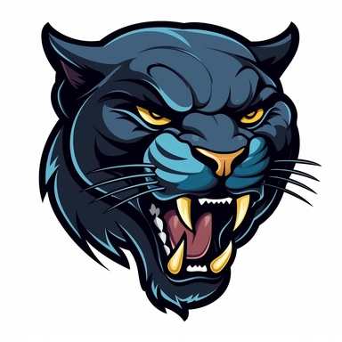 panther clipart 2d head and neck logo style