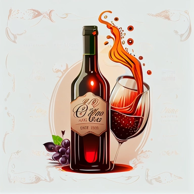 logo wine pouring from a bottle into a glass empty label clipart on only white background