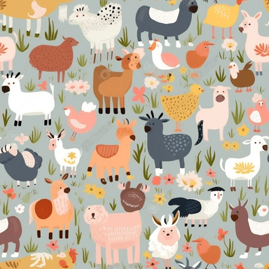 not cluttered farm animal clipart design spaced out colorful
