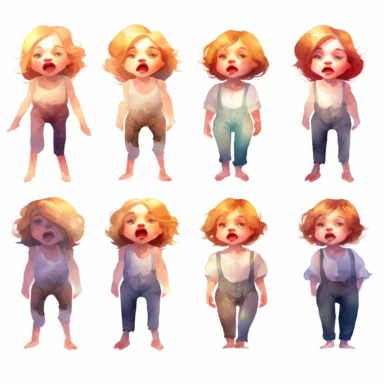 watercolor , illustrations clipart, white background, mouth shapes without face , phonemes,