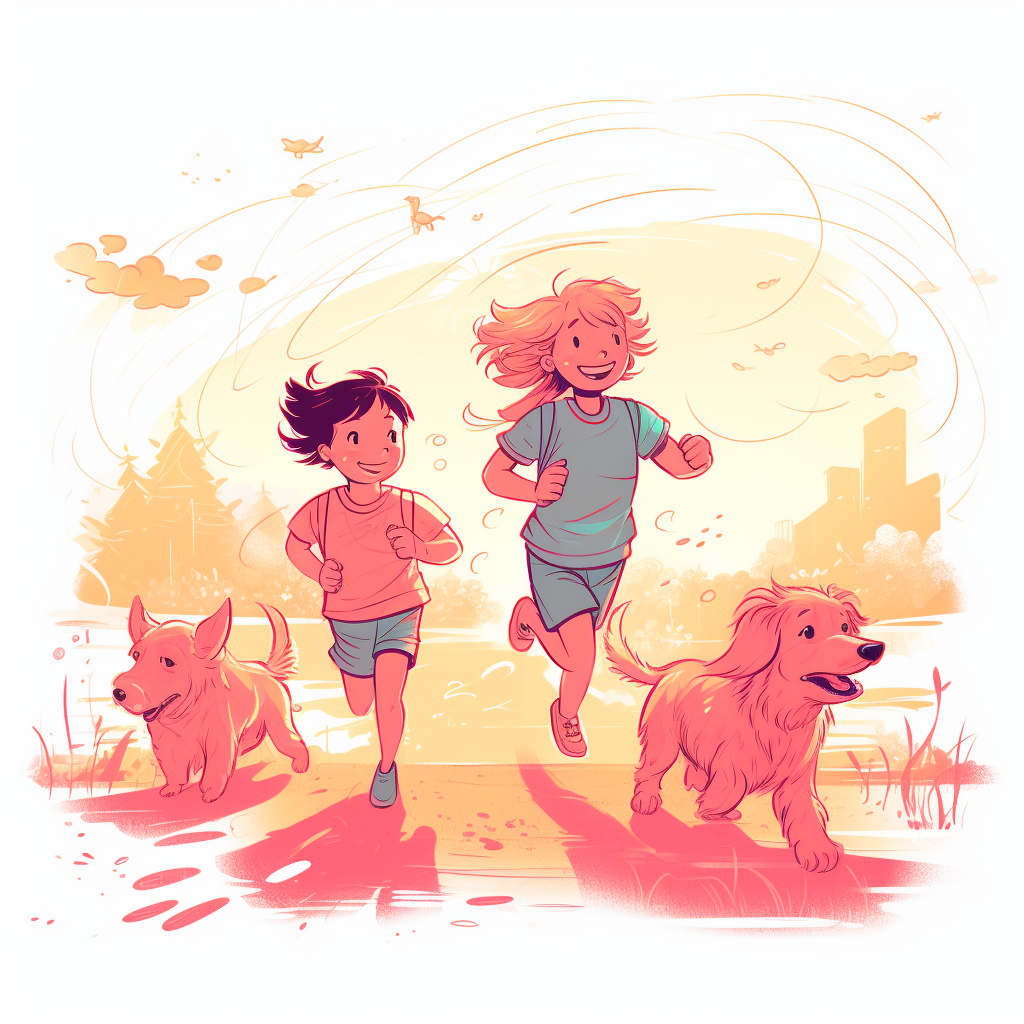 girl running clipart