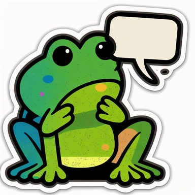 create a sticker with one frog on it. base it on these keywords: create 1 sticker brilliantly colored frogs separated frog stickers based on these keywords: stickers, black outline, stickers, colorful, lots of green too, 2d vector illustration sticker phone case stickers book journal stickers tiny stickers luggage stickers stickers skateboard stickers stickers goth stickers anime stickers laptop anime decal stickers spooky stickers thank you stickers printable frog sticker frog stickers cute fro