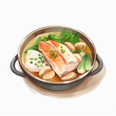 foods such as Samgyetang, ,Gorgeous Samgyetang, watercolor clipart on a white background ,good looking food, delicious, yummy, foodie, healthy,