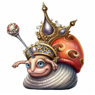 snail king with turbo and crown on his head clipart image