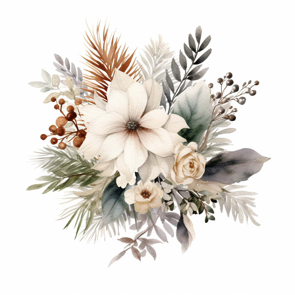 floral christmas cliparts