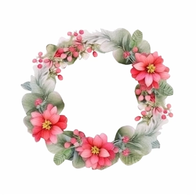 Christmas eucalyptus poinsettia wreath. Spruce branches, flowers. Watercolor high quality winter clipart. Elegant wreath, wedding frame. Merry Christmas decoration