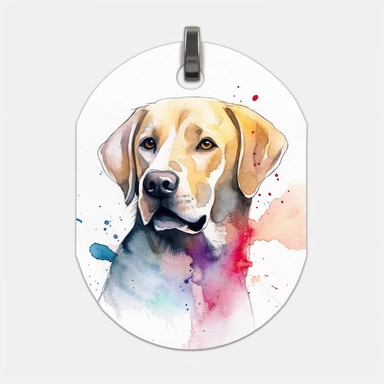 Watercolor dog tag clipart, white isolated background, space out, hd