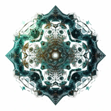 optical illusion of Spiraling fractal vortex of molecules, stylized disney cyberpunk 2077, style of the an illustrated celtic medieval manuscript on a white background, Molecule hexagon, goblin gremlin clipart - - niji