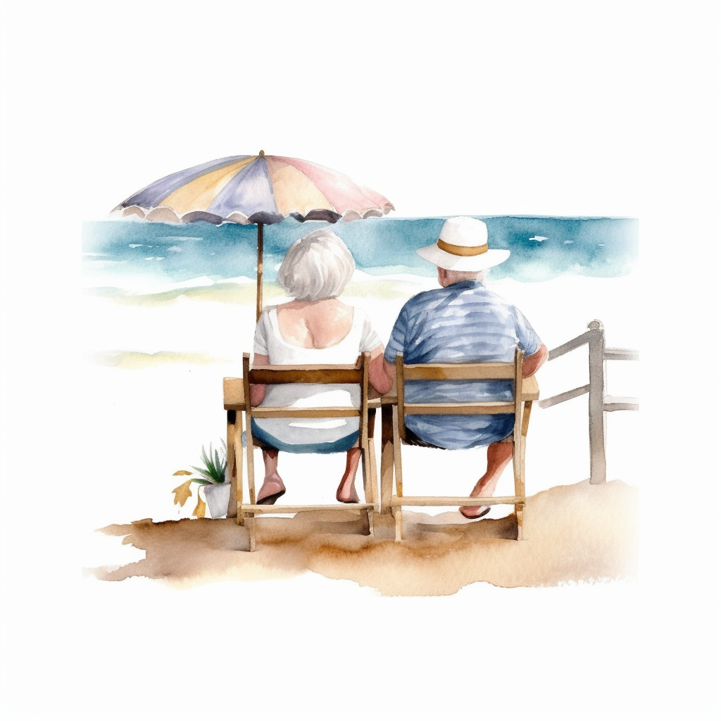 old couple clipart