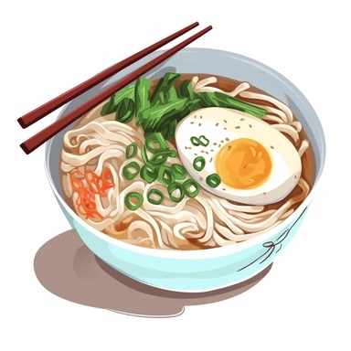 korean cold noodle clip art, white background