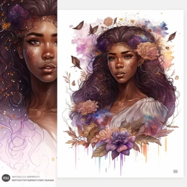 beautiful BROWN SKIN witch, watercolor clipart reading, in the style of the stars art group (xing xing), tanya shatseva, artgerm, Josephine Wall, pastel colors scheme, lovely, uhd image, transparent/translucent medium, bloomcore, matte painting, white background, charming character illustrations –seed 2402384654