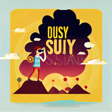 stop looking for your destiny, playful naive illustration, clipart, plain backdrop