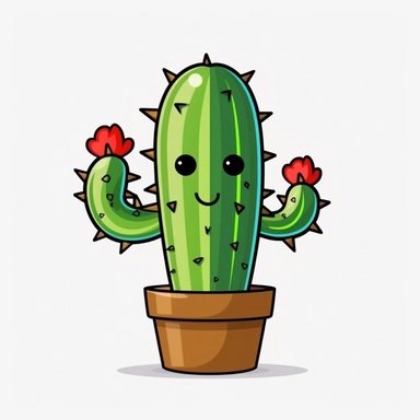 Animation Cactus plant clipart, single design, 8k
