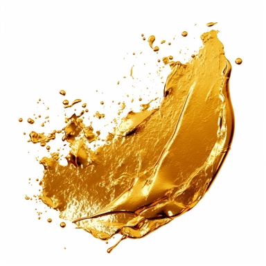 gold paint smear clipart, isolated white background