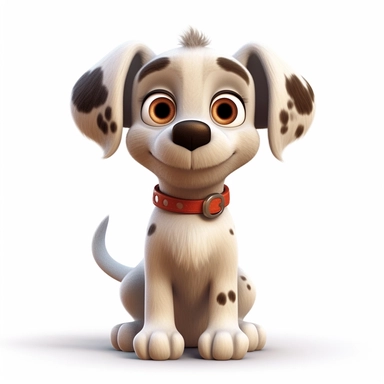 An adorable cute happy puppy dog with big puppy eyes, 3D image, full body image, pixar style, clipart