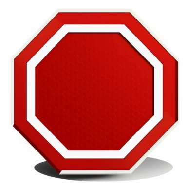 red octagon traffic sign with white checkmark clipart