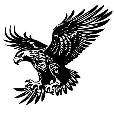 black and white hawk animal vinyl decals cut outs clipart svg vector image, in the style of energetic lines, airbrush art, logo, pixel art, mechanical designs