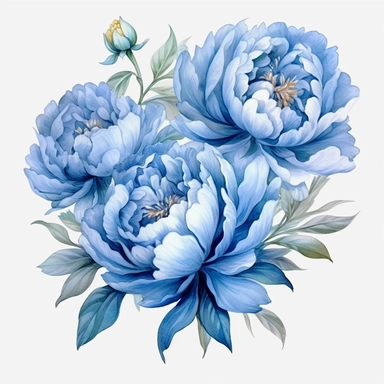 Watercolour realistic pastel blue peonies intricately realistically detailed pastel blue peonies, PNG image,transparent background ,ultra highly detailed, 18k, sharp focus, bright photo with vibrant colours, digitally enhanced,photographic, enhanced graphics, png format, straight, sharp focus, bright lighting, intricate detailed png image ,high definition,300dpi,graphic clipart,computer graphics