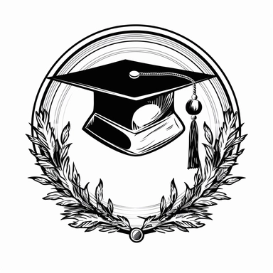 black and white clipart graduation logo, made to cut vinyl in a cameo or cricket