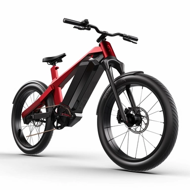 Tesla releases a line of electric bikes, designed with the same sleek, futuristic aesthetic as their cars, logo clipart, white background