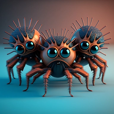 3D Cartoon in form of spider with three heads,clipart mascot,transparent background, 128K,supermega pixel, insane detail, hyper detailed,huge details, UHD, 8K