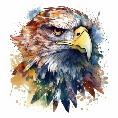 mandala eagle head Watercolor Clipart