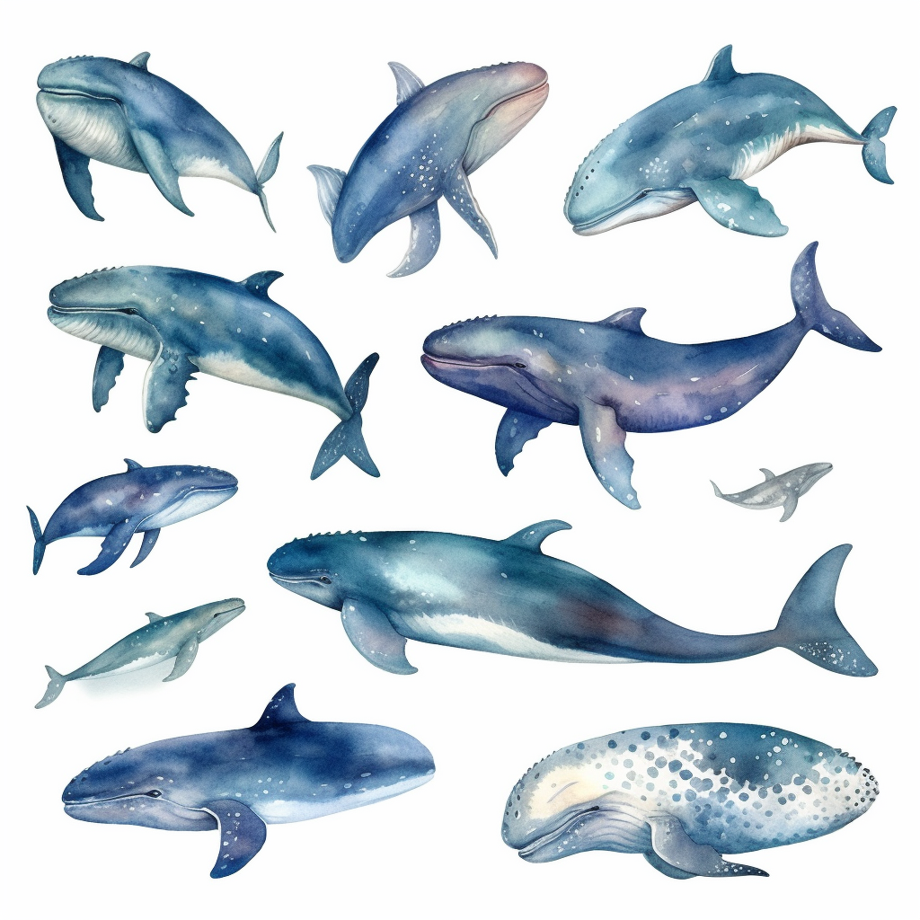 cartoon whale cliparts