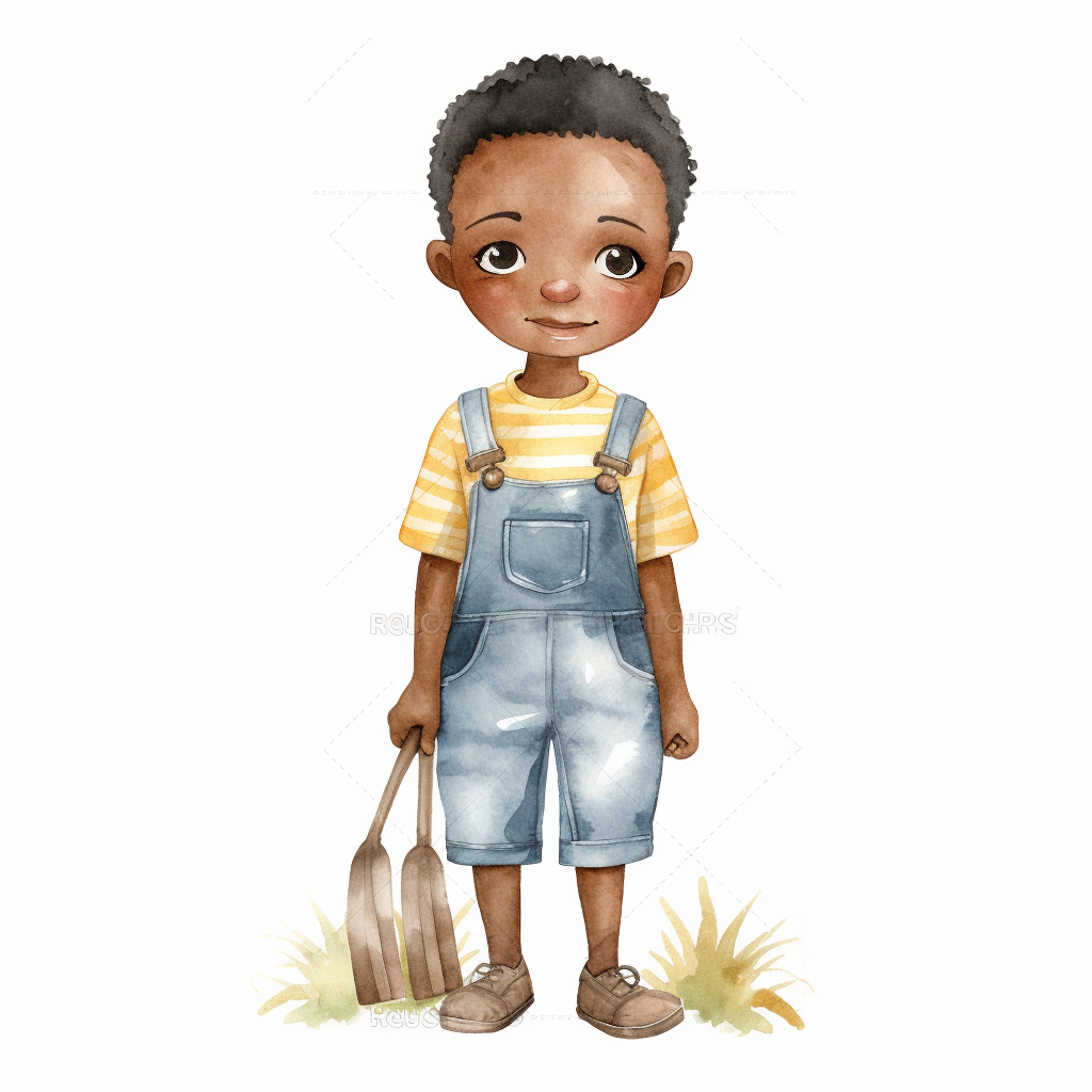 boy farming cliparts