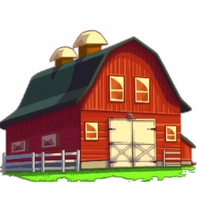 farm barn clipart 3x2 barn, in the style of animated gifs, xbox 360 graphics,in the style of light amber and amber, animated gifs, manticore,in the style of ken sugimori,cartoon,painting