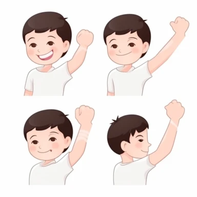 simple cute elbow body part clipart, for flash card for children educational learning white background
