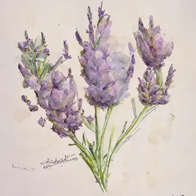 watercolor lavender bushel isolated clipart