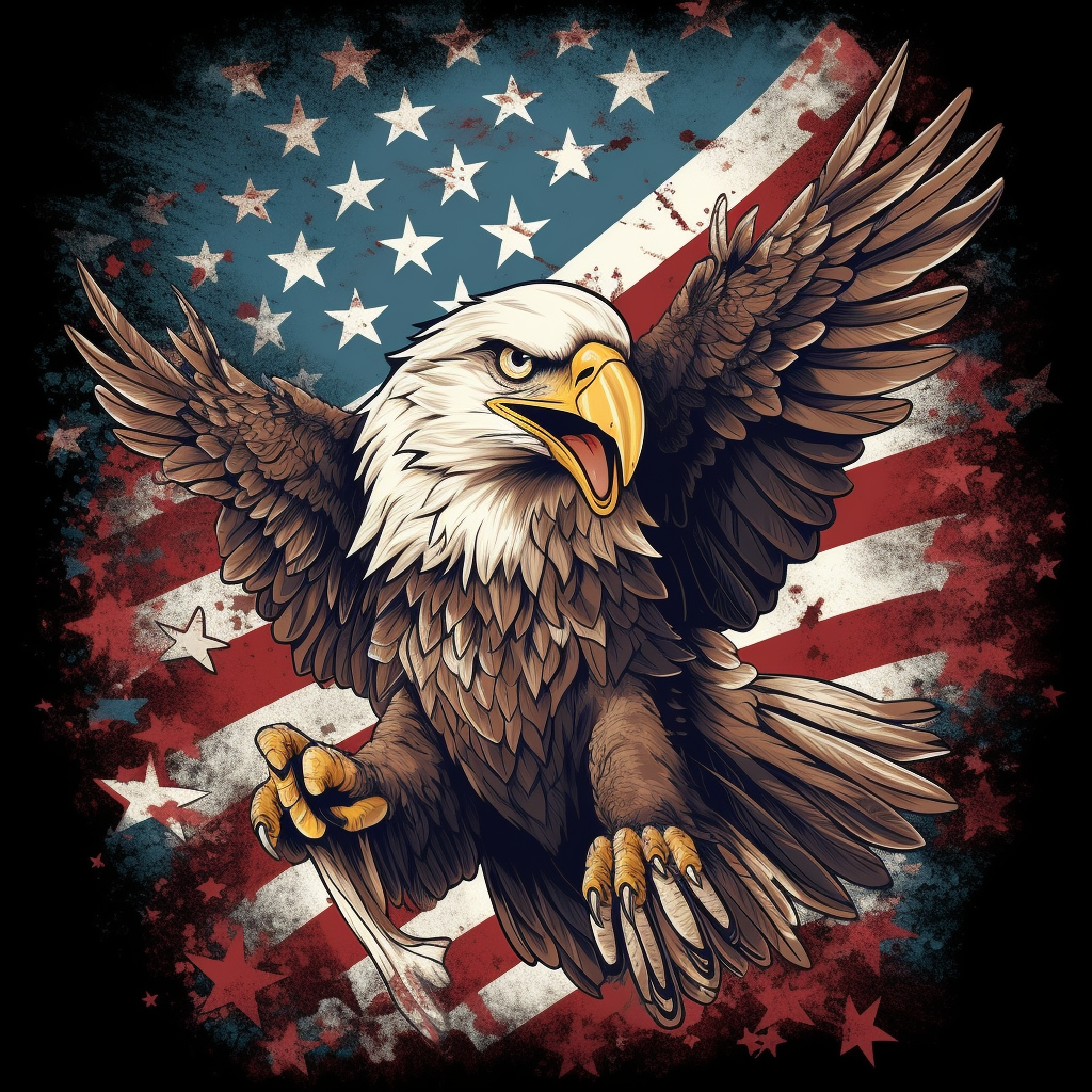 American Eagle: A majestic clipart depicting a soaring bald eagle with ...